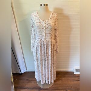 Kate Quinn Horse Family Bamboo Women’s Dress Long Sleeve Size Medium Cottagecore